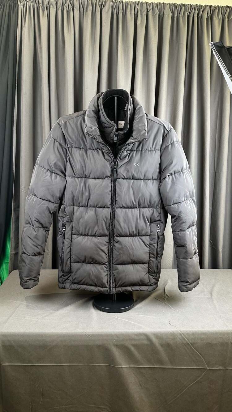 Calvin Klein Puffer Jacket Size S Black Quilted Bib Outerwear